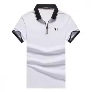 shark hommes t-shirt polo shirt summer lapel zipper embroidery white